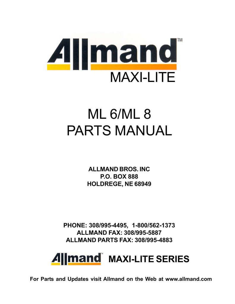 Maxi Lite Ml 6 8 Parts Manual Series Manualzz Com