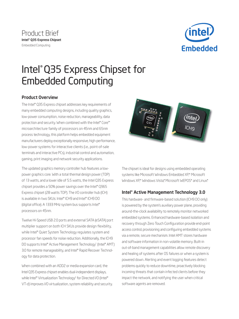 intel q35 express chipset windows xp