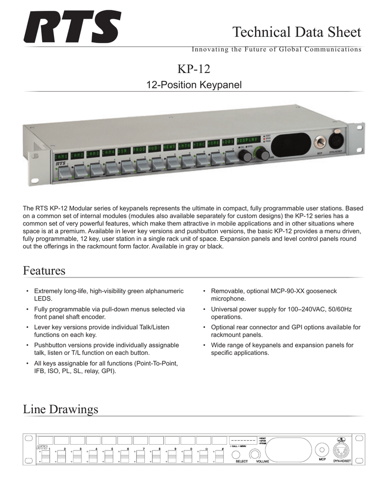 Rts Kp 12 Datasheet Manualzz