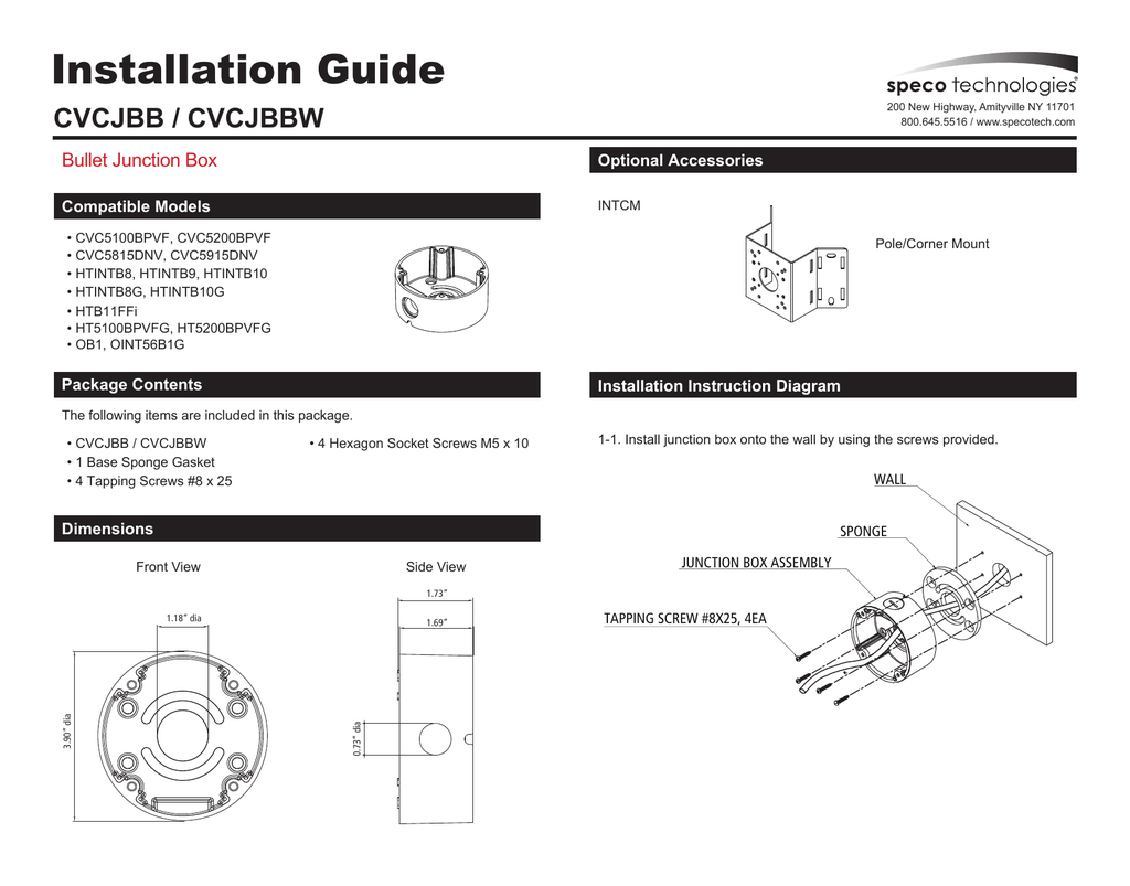 VENC SPECO CVCJBB Installation | Manualzz | Speco Camera Wiring Diagram | | Manualzz