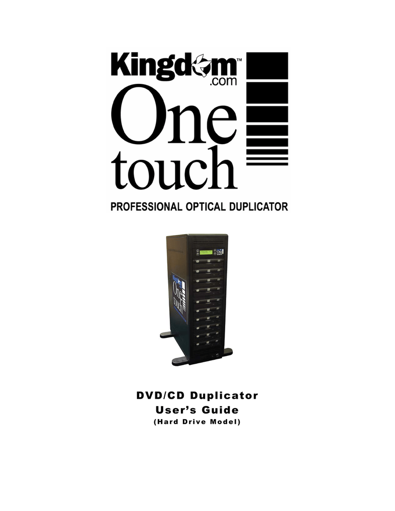 Kingdom One touch DVD Duplicators with Hard Drive Manual Manualzz