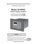 Teledyne 3010PAC Split architecture percent oxygen analyzer Instruction manual