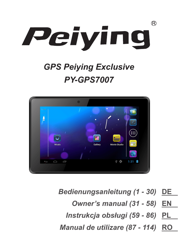 User Manual Py Gps7007 De En Pl Ro Manualzz