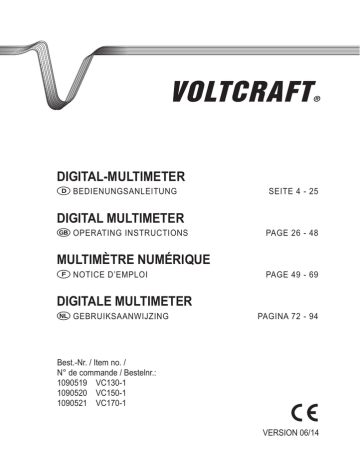 VOLTCRAFT VC130-1 Operating Instructions Manual | Manualzz