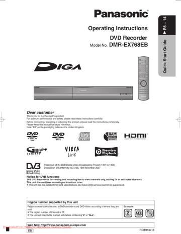Panasonic DMR-EX768EB User Guide Manual Operating Instruction Pdf | Manualzz