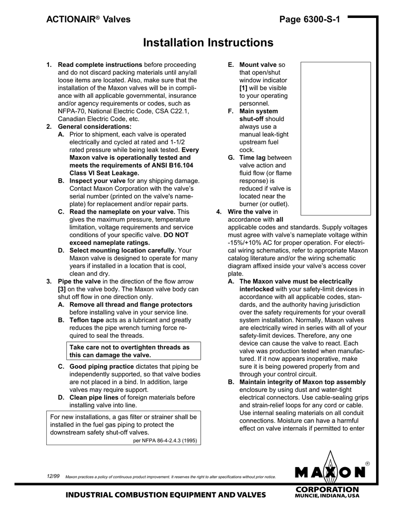 Maxon Gas Valve Wiring Diagram - Wiring Diagram Schemas