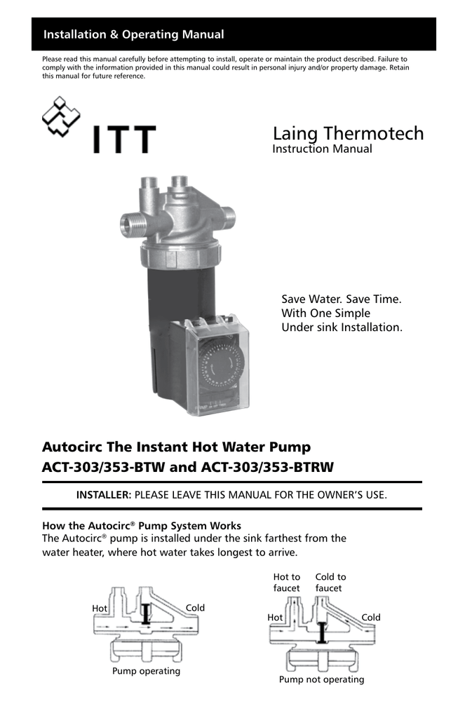 Laing Act-303-btw Manual