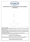 Clearlite Bathrooms Shower Tray and Shower Wall Lining Installation Instructions