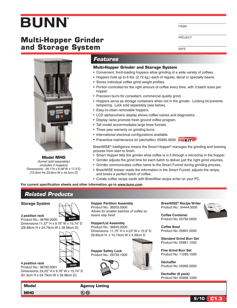 Bunn-O-Matic MHG General Manual | Manualzz