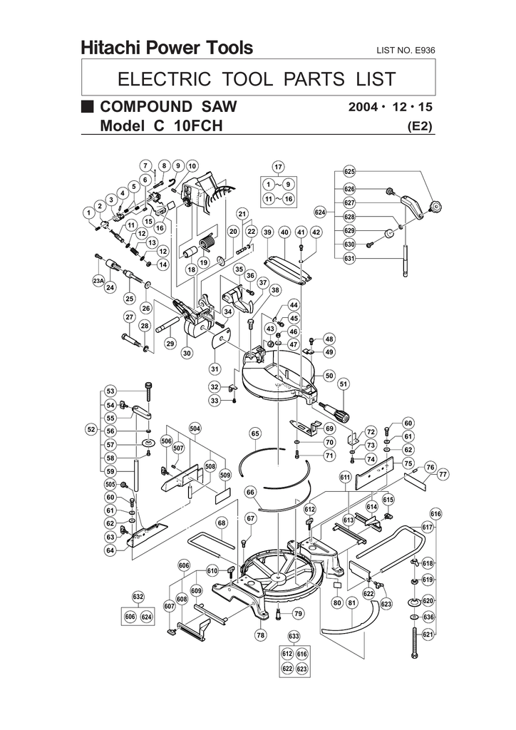 Hitachi C10fce2 Replacement Parts