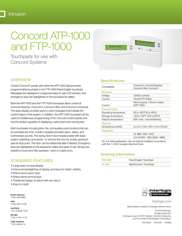 Details about   Interlogix GE Security Concord 60-983 ATP-1000 Interlogix Logo Alarm Keypad NEW! 