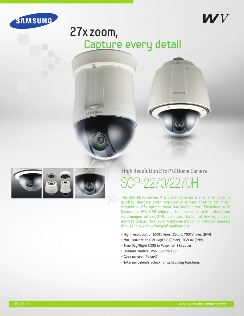 Scp 2270 2270h 27x Zoom Capture Every Detail High Resolution 27x Ptz Dome Camera Manualzz