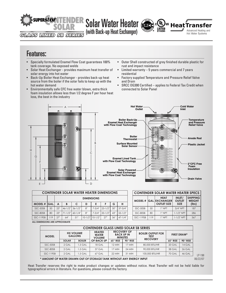 Htp Ssc Sb Specs Manualzzcom