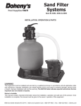 Doheny's Sand Filter Systems Installation, Operation &amp; Parts