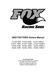 FOX RACING SHOX Vanilla 100RL Owner's Manual