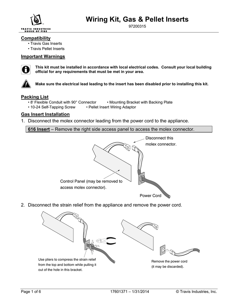 Fireplace Insert Wiring Kit Instructions Manualzz