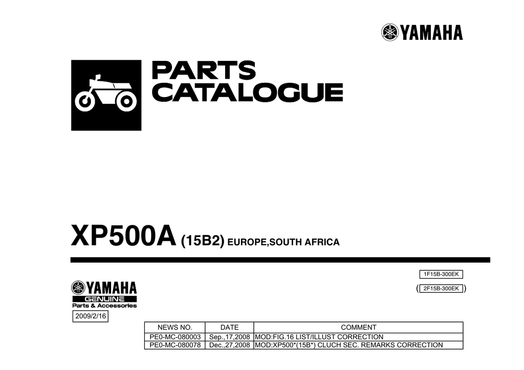 2002-2007 Bremshebel Yamaha XP 500 Tmax Bj
