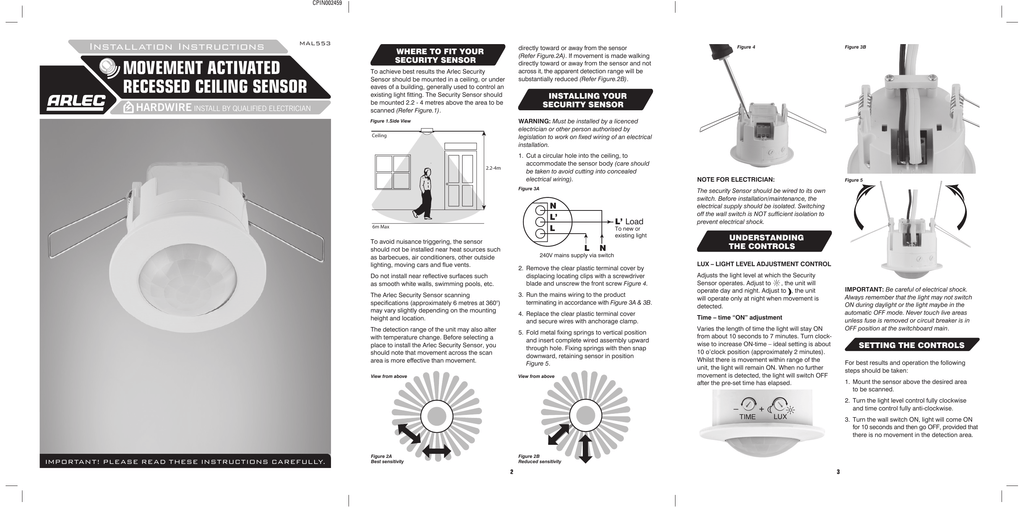 Movement Activated Installation Instructions Where To Fit