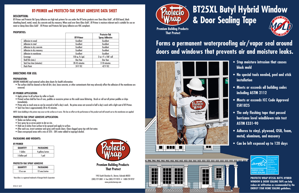 BTPRIMER and PROTECTOTAK SPRAY ADHESIVE DATA SHEET Manualzz