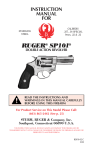 Ruger SP101 .357, .38 Special, 9mm, .22, .32 Instruction Manual