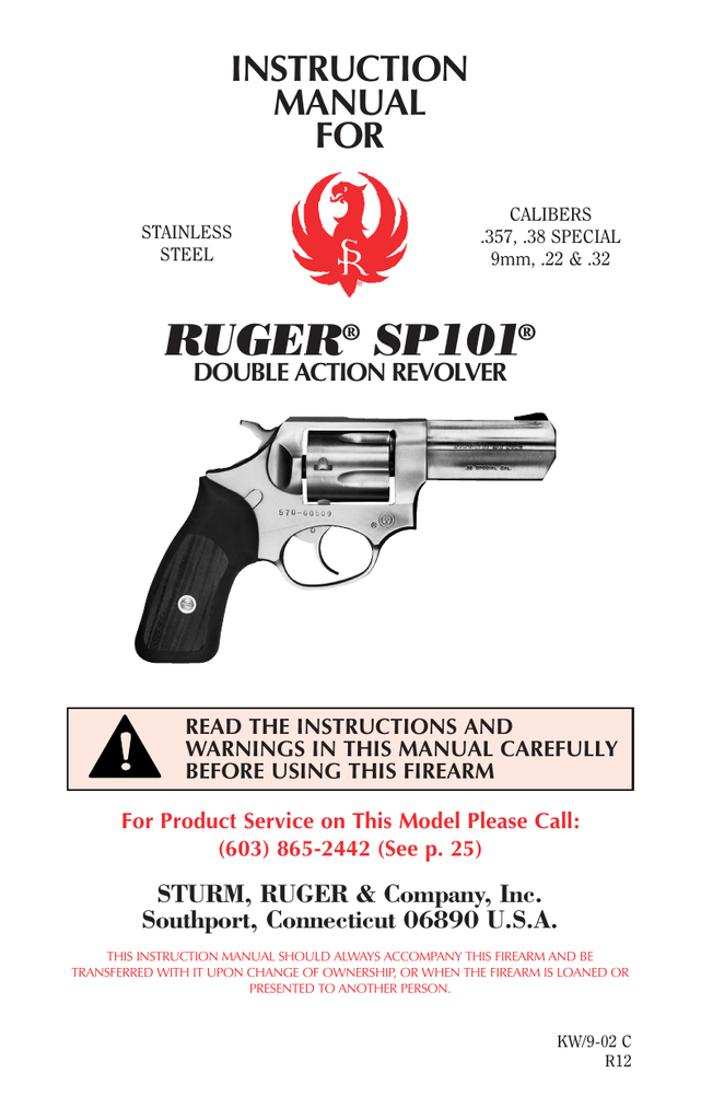 Ruger Sp101 Instruction Manual Manualzz