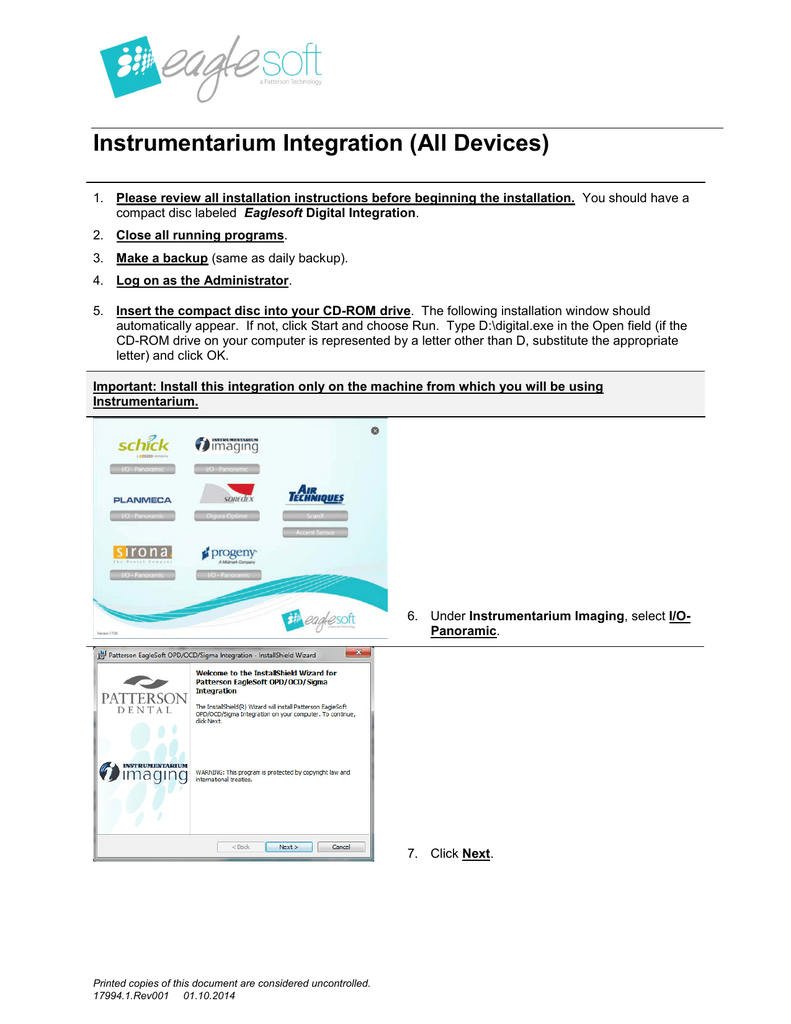 Instrumentarium Digital Integration Installation Instructions Manualzz