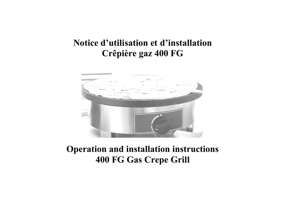 Crêpière à gaz : Installation, raccordement et utilisation