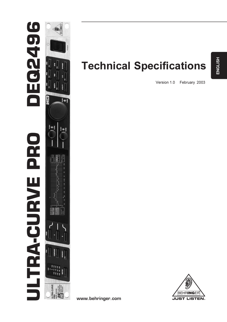 Behringer Ultracurve Pro Deq2496 User Manual Manualzz