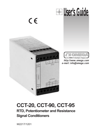 Omega CCT-20, CCT-90, CCT-95 Owner Manual | Manualzz