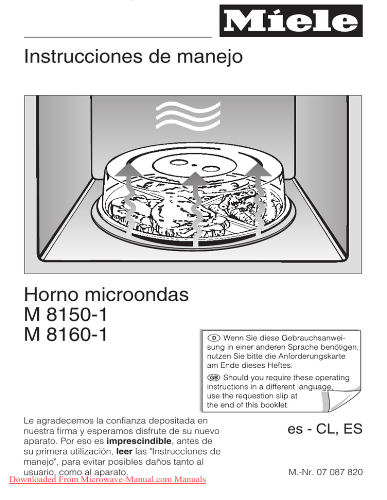 Miele M 8150 X Microwave User Guide Manual Manualzz