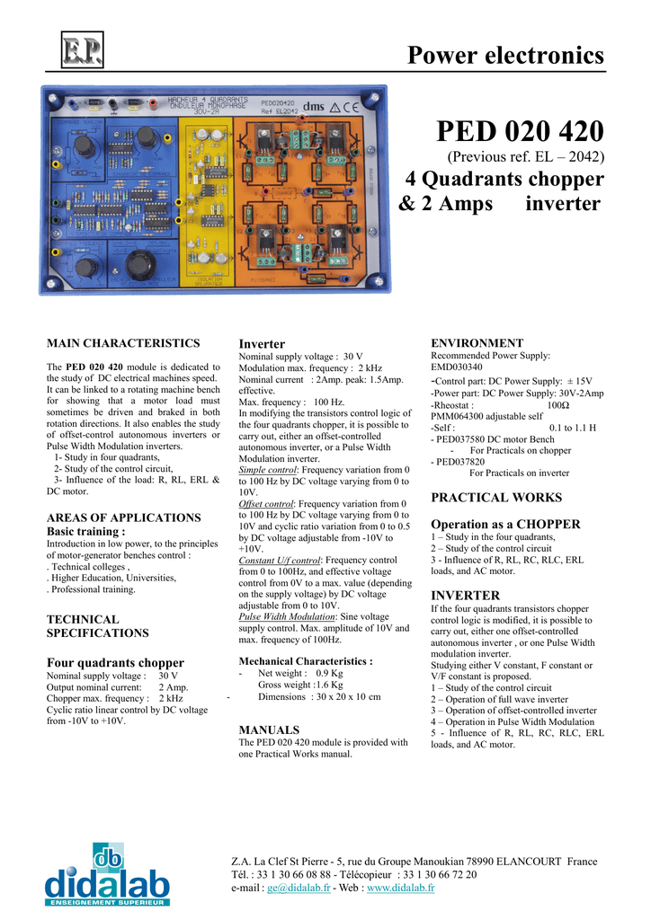 Ped 0 4 Power Electronics 4 Quadrants Chopper Manualzz