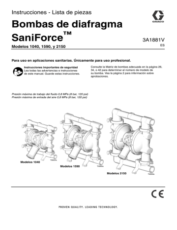 Graco 3A1881V, SaniForce Diaphragm Pumps Instructions | Manualzz