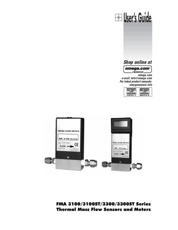 Omega FMA3100, 3100ST, 3300, 3300ST Series Owner Manual | Manualzz