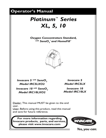 Platinum Series XL, 5, 10 Operator’s Manual | Manualzz