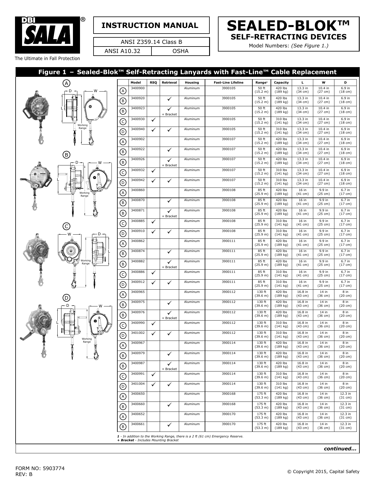 INSTRUCTION MANUAL ANSI Z359.14 Class B ANSI A10.32 | Manualzz