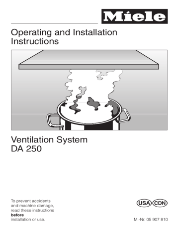 Miele DA250 Operating and Installation Instructions | Manualzz
