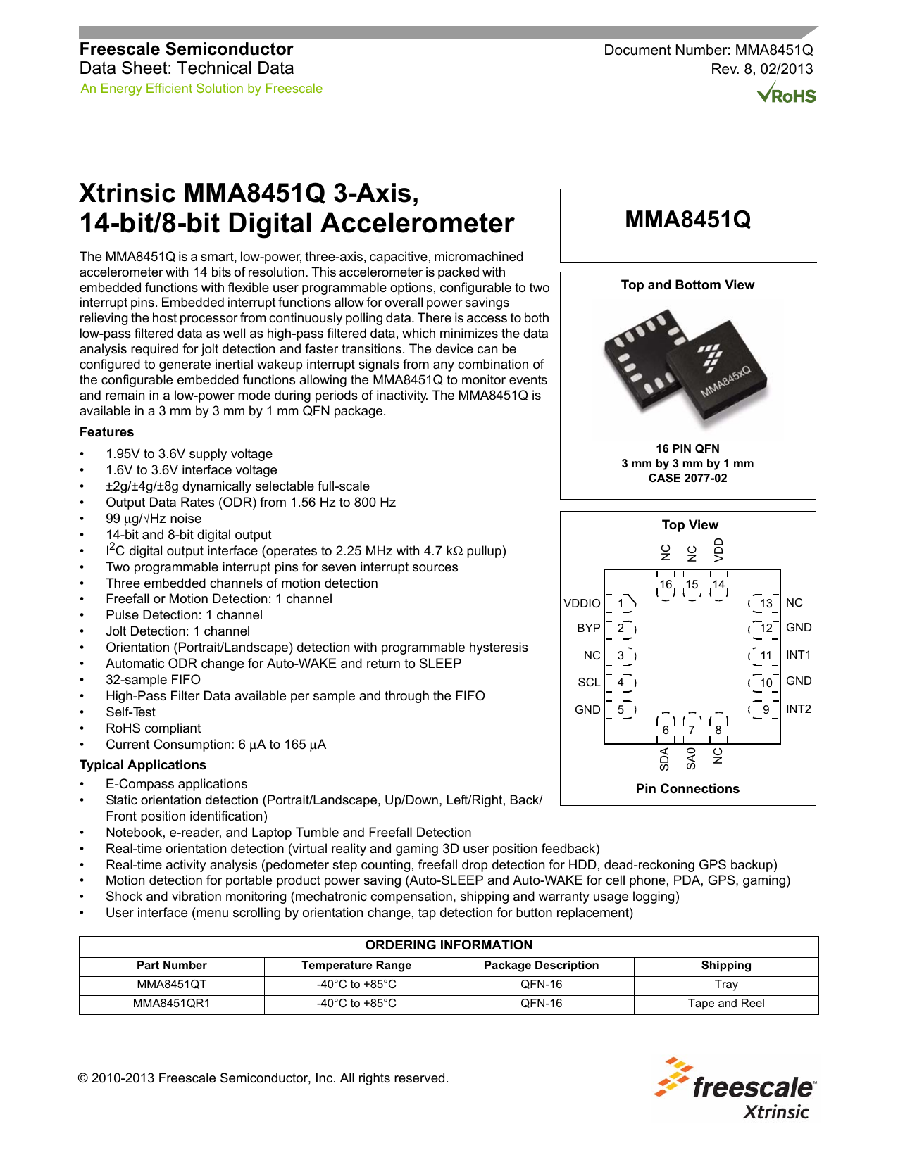 Mma8451 Datasheet Absolute Maximum Ratings