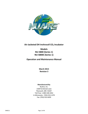 Nuaire NU-5800E Operation and Maintenance Manual | Manualzz