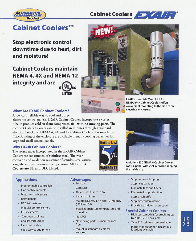 Cabinet Cooler Catalog Manualzz