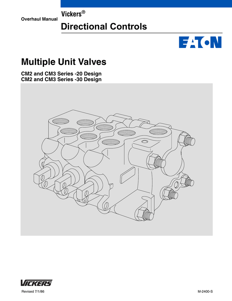 Multiple Unit Valves Directional Controls Vickers CM2 and CM3 Series ...