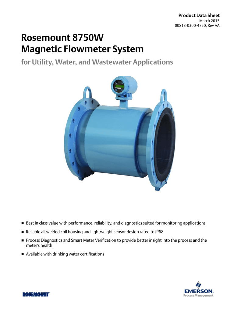 Rosemount 8750W Flowmeter Datasheet Manualzz