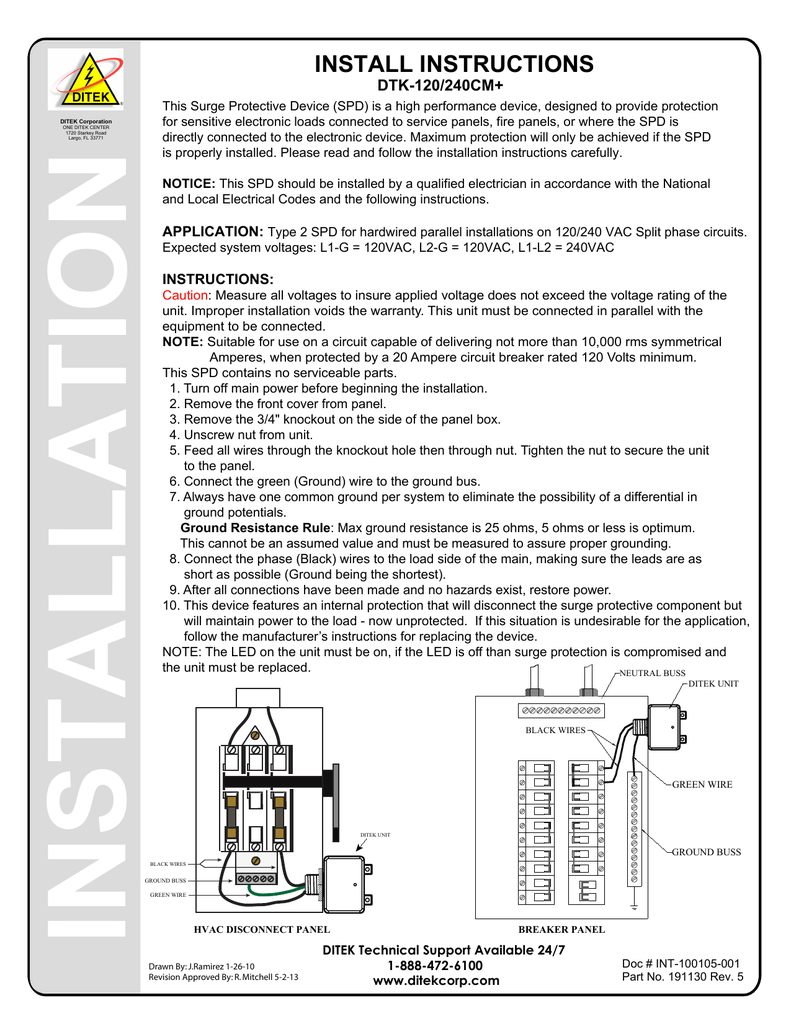 INSTALL INSTRUCTIONS DTK120/240CM+ Manualzz
