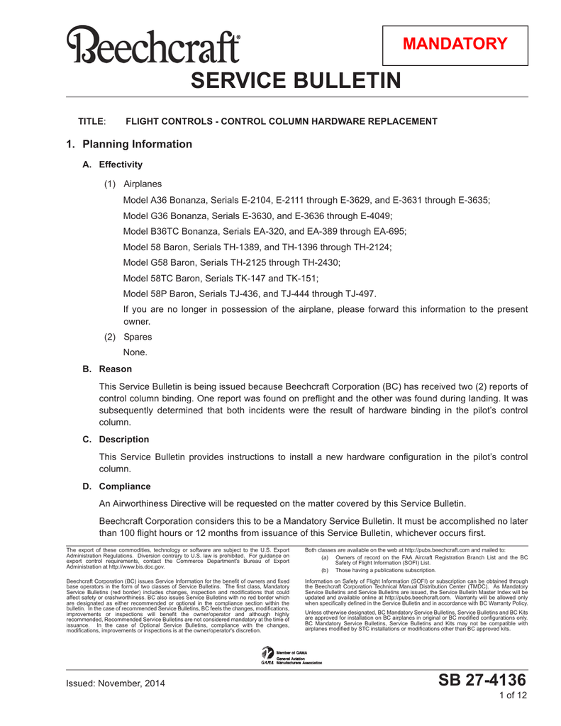 36 58 Control Column Mandatory Sb Manualzz