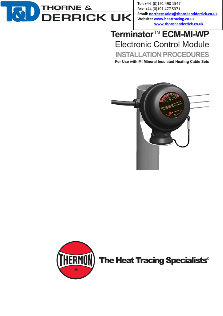 Thermon Miq Heat Tracing Cable Spec Sheet