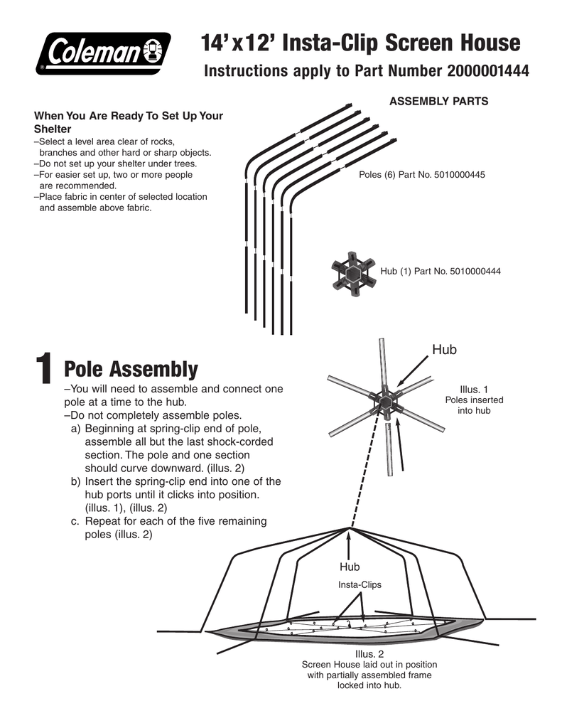 InstaClip Screenhouse Manualzz