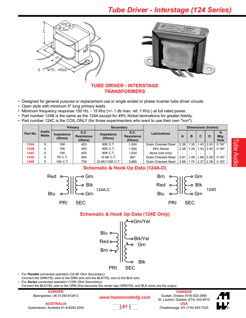 Electrical Transformers Hammond Audio Interstage 7K PRI 15.8K SEC ...