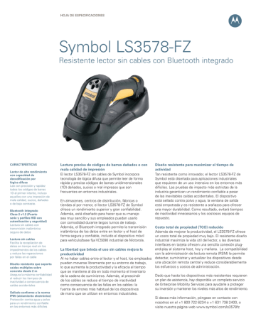 Symbol LS3578-FZ Resistente lector sin cables con Bluetooth integrado | Manualzz