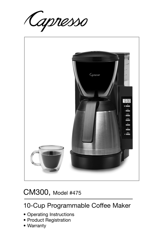 Capresso 475 Cm300 Instruction Manual Manualzz