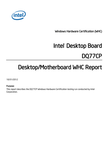 Intel Desktop Board Dq77cp Desktop Motherboard Whc Report Manualzz