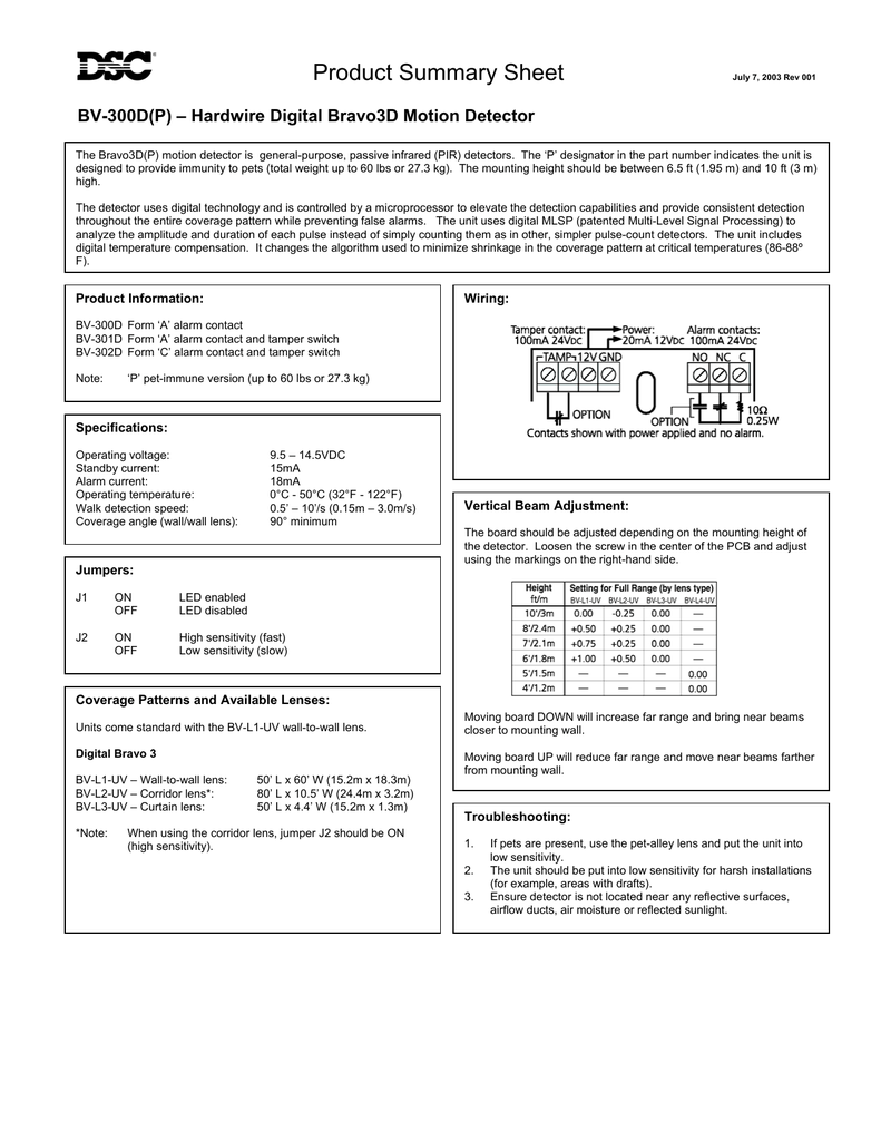 Bv 300d Data Sheet Manualzz